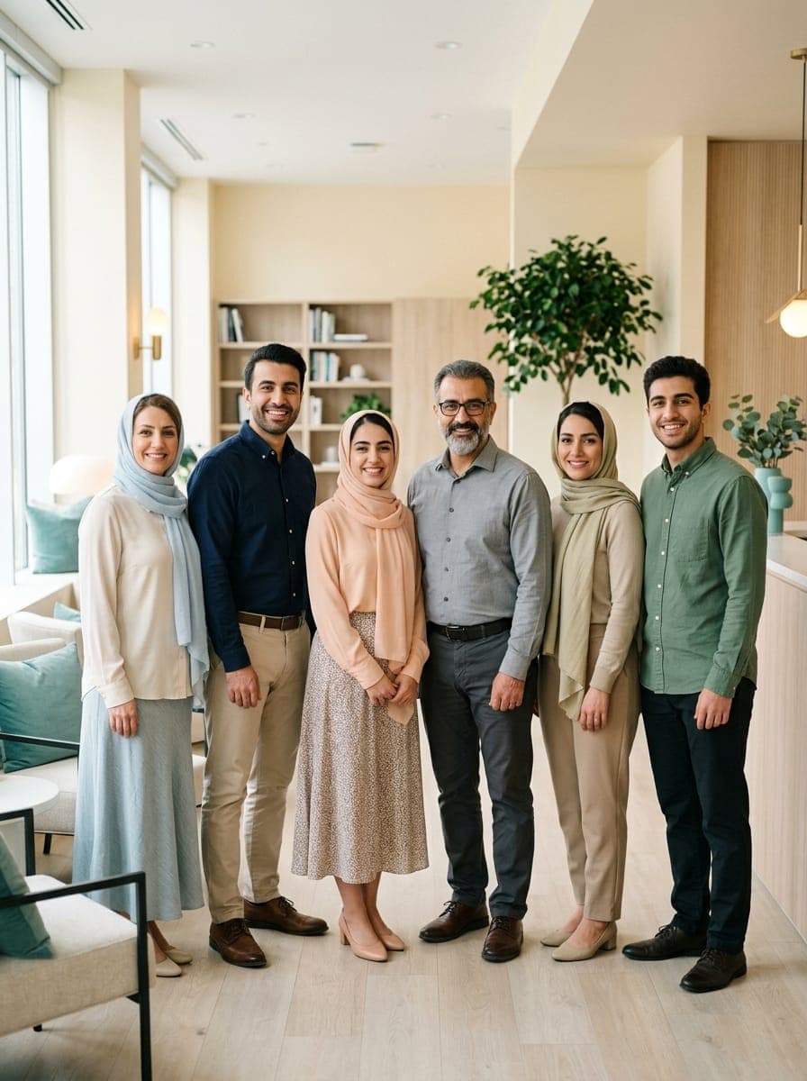 تیم پرستار همراه الف در فضای صمیمی دفتر